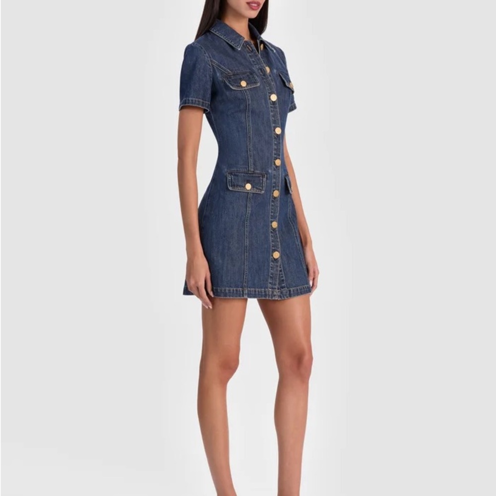 Alice + Olivia Jamie Denim Mini Dress - Picture 2 of 4